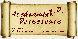 Aleksandar Petrešević vizit kartica